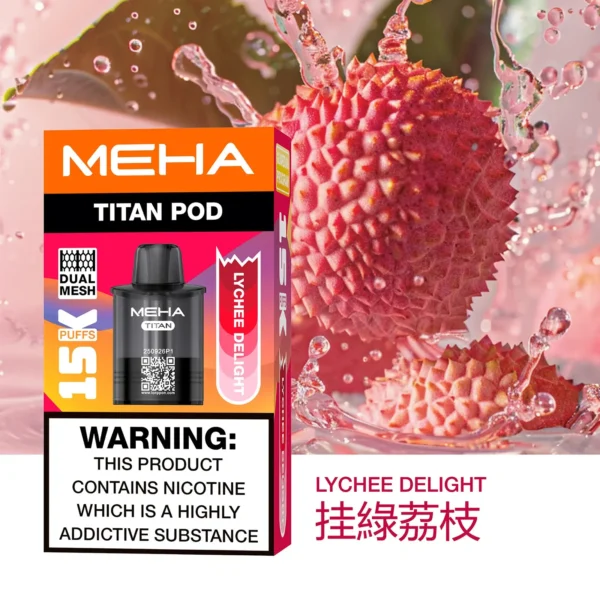 20251216203348.webp MEHA 魅嗨 TITAN 泰坦 15000口 專用煙彈 Mesh網芯/3%尼古丁鹽/15ml巨量裝/搭配TITAN主機