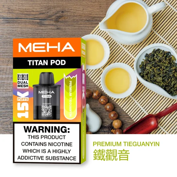 20251216203413.webp MEHA 魅嗨 TITAN 泰坦 15000口 專用煙彈 Mesh網芯/3%尼古丁鹽/15ml巨量裝/搭配TITAN主機
