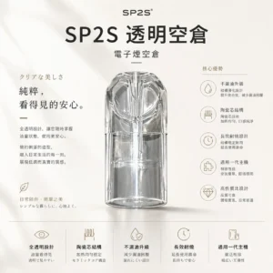 ChatGPT-Image-2026年8月25日-下午07_16_11.webp SP2S 透明空倉 一代通用空煙彈 全透明看油/陶瓷芯耐燒/不漏油升級/順滑擊喉/通用一代主機