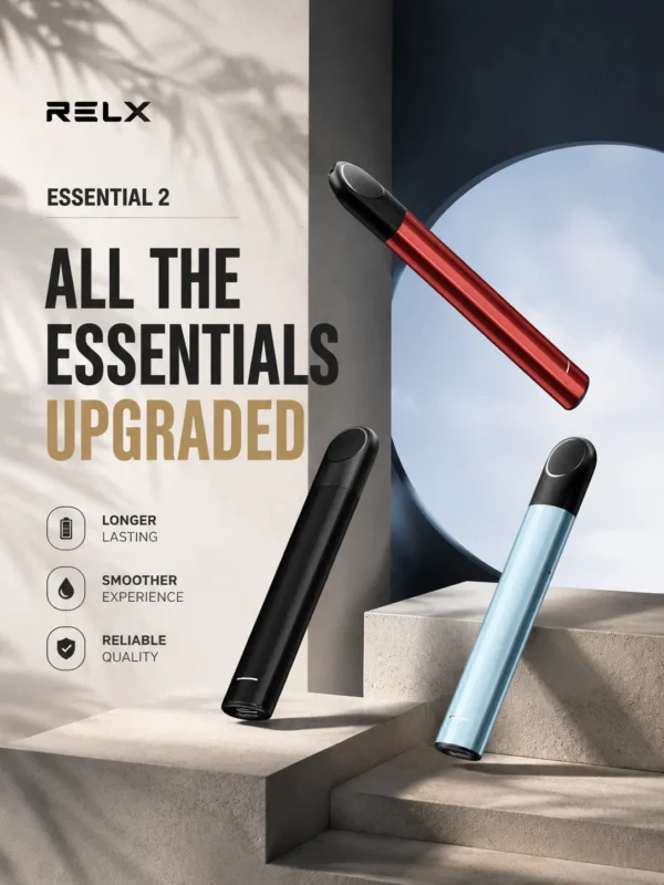 ChatGPT-Image-2026年9月6日-上午01_32_13.webp RELX 悅刻 Essential2 主機 10W輸出功率/380mAh大容量電芯/Type-C快充/廣泛通用四代/五代煙彈