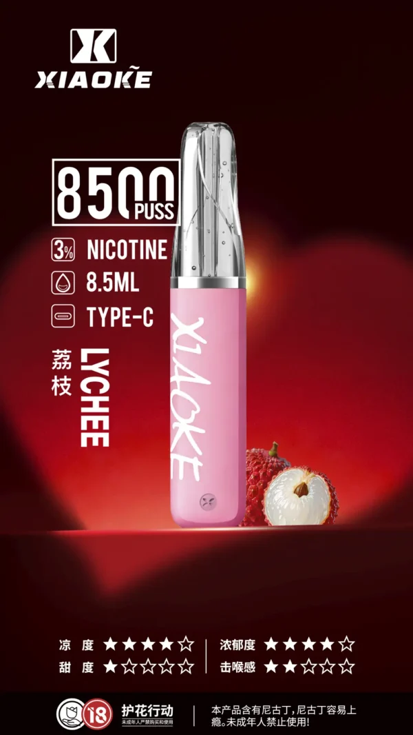 DM_20260528143241_005.webp XIAOKE 梟客 8500口 拋棄式電子煙 8.5ml儲油/3%尼古丁鹽/Type-C充電規格版本
