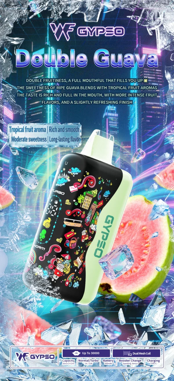 GYPSO滿天星30000口抛棄式電子煙-11.webp GYPSO 滿天星 30000口 拋棄式電子煙 18ml/850mAh/14W-21W雙模式/Type-C充電