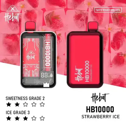 Hebat喜貝拋棄式一次性10000口-1.webp Hebat 喜貝 10000口 拋棄式電子煙 15ml容量/5%尼古丁鹽/LED螢幕顯示/Type-C快充