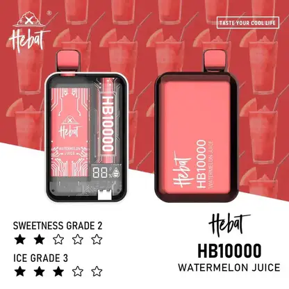 Hebat喜貝拋棄式一次性10000口-2.webp Hebat 喜貝 10000口 拋棄式電子煙 15ml容量/5%尼古丁鹽/LED螢幕顯示/Type-C快充