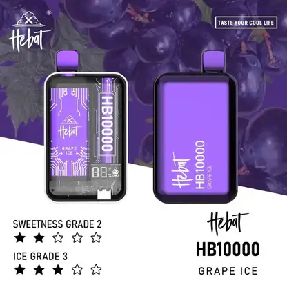 Hebat喜貝拋棄式一次性10000口-5.webp Hebat 喜貝 10000口 拋棄式電子煙 15ml容量/5%尼古丁鹽/LED螢幕顯示/Type-C快充