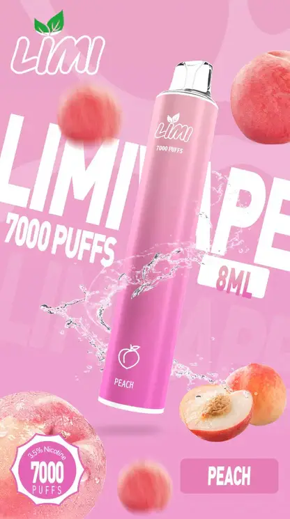 LIMI拋棄式一次性7000口.webp LIMI 7000口 拋棄式電子煙 3.5%尼古丁鹽/強勁擊喉感/冰感水果/吸氣發光LED/650mAh可充電