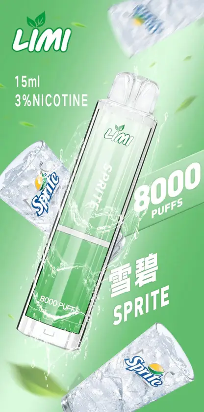LIMI拋棄式一次性8000口.webp LIMI 8000口 拋棄式電子煙 15ml儲油量/3%尼古丁鹽/順滑擊喉/吸氣發光燈條/可充電設計