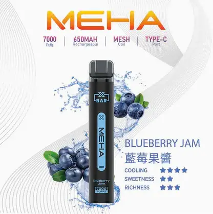 MEHA-XBAR-拋棄式-7000口小黑條-15.webp MEHA XBAR 魅嗨 小黑條 7000口 拋棄式電子煙 3%尼古丁鹽/極強冰感/Mesh芯爆發力/650mAh可充電續航