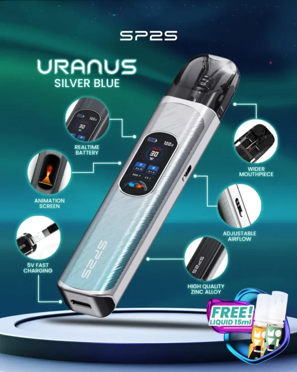 MP-Uranus-1080x1350px-New-Product-Silver-Blue.webp SP2S 天王星 Uranus 開放式注油小煙主機 30W多檔調節/1000mAh/0.96吋液晶屏/內含0.6歐0.8歐空彈/通用小煙油