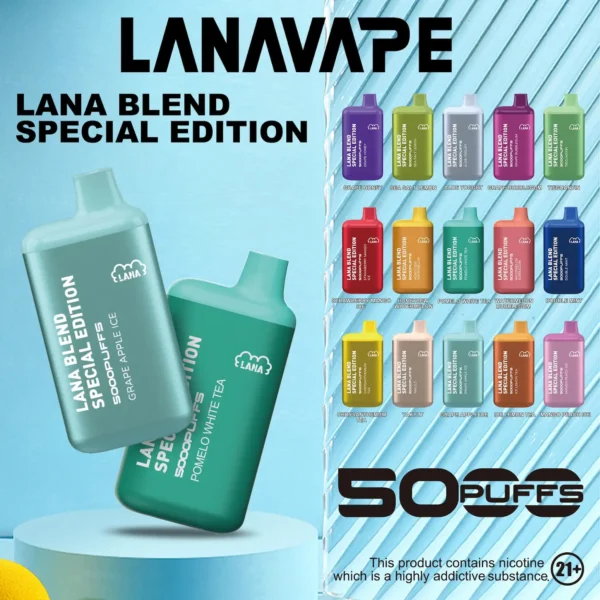 dabe3b2dbabc928732bdd1b0f9c6f319.webp LANA 5000口 拋棄式電子煙 13ml煙油/3%尼古丁鹽/Mesh網芯/850mAh電池