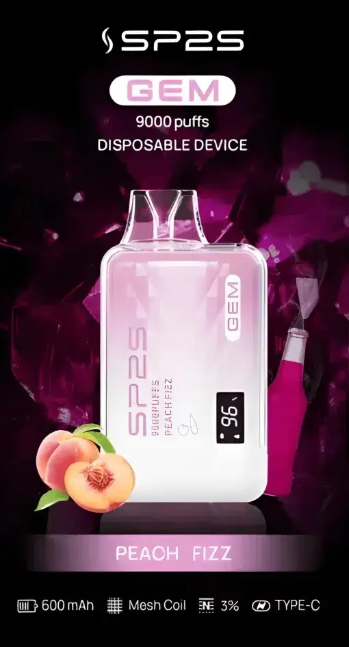 SP2S 思博瑞 GEM 9000口 拋棄式電子煙 9000口油量/600mAh/快充/水晶質感/智能螢幕